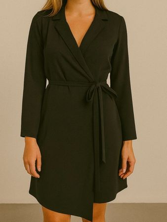 kleid Schwarz Gr. 36 S Top Zustand! Wickelkleid 91 Frühling