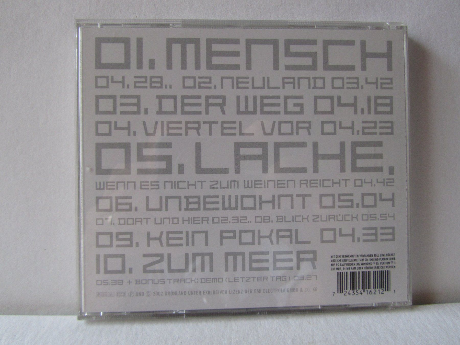 CDs: Herbert Grönemeyer, CD, Mensch – Gebraucht aus Weiningen ZH von dietsch57 1