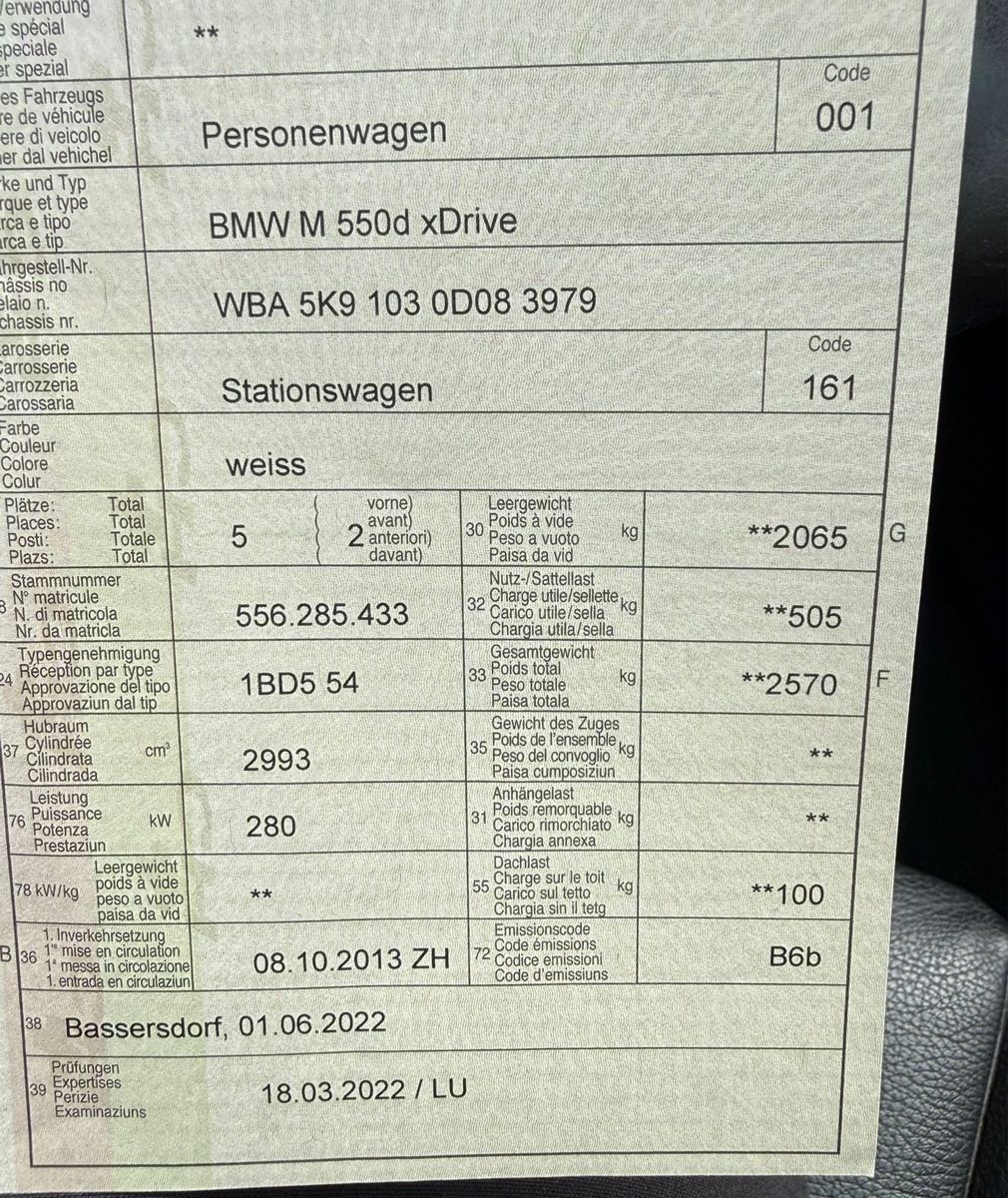 BMW Automobili: BMW M550D  – Difettoso da Dietikon venduto da Riza_ 4