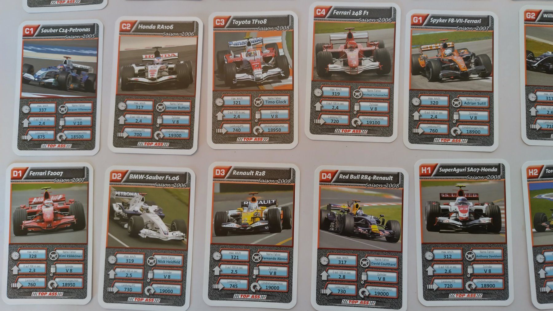 Spiele: TOP ASS Auto Quartett - Formel 1 / 32 Karten ab Fr. 1.- – Gebraucht aus Bellach von JingleJerry 5