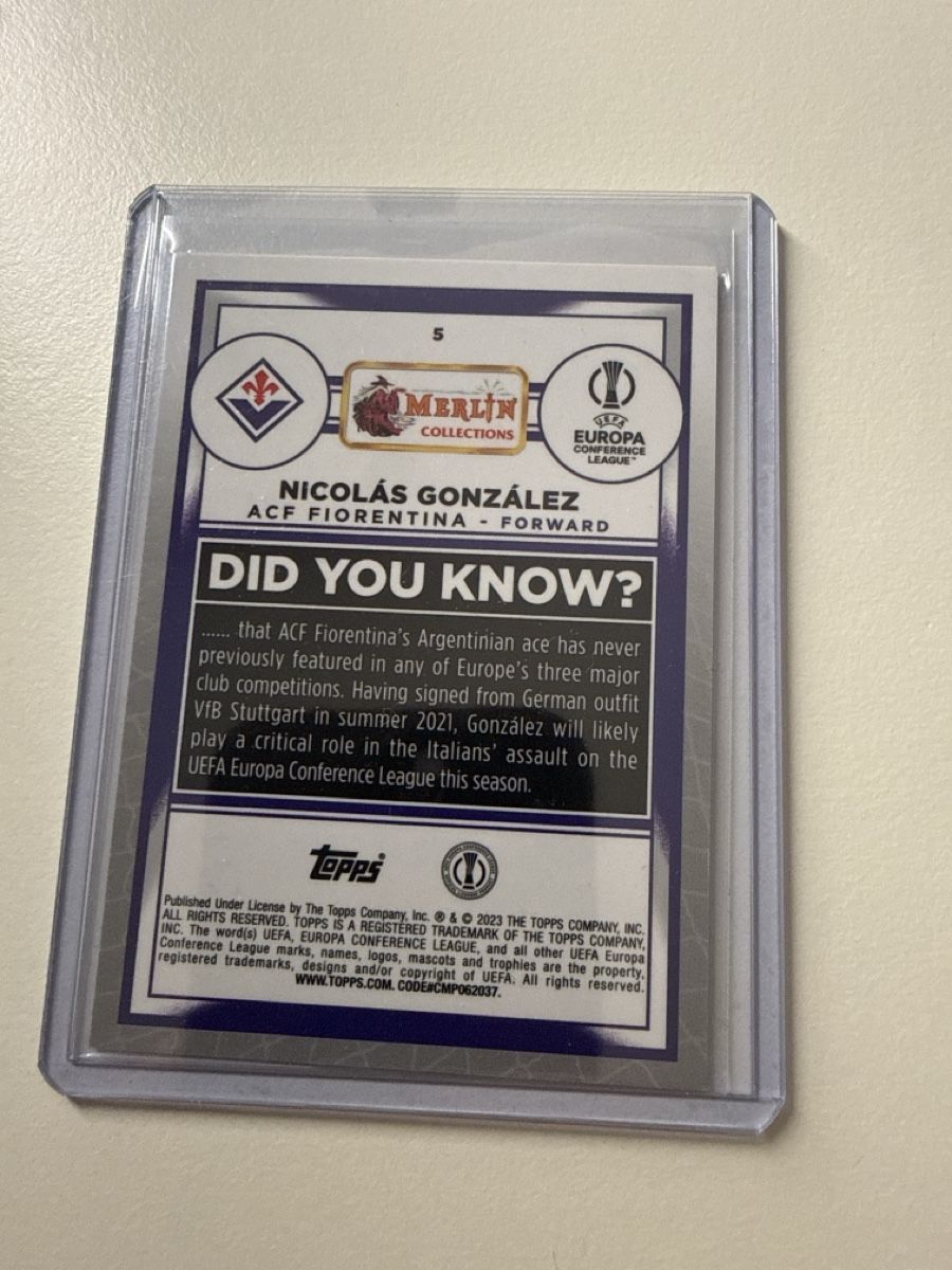 Topps Carte collezionabili: Nicolas Gonzalez, Acf Fiorentina, Merlin – Usato da Bäretswil venduto da pu0_7rmv 1