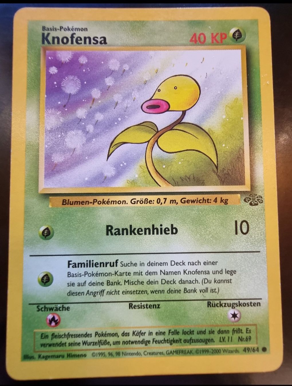 Pokémon Sammelbilder & Trading cards: Pokémon Knofensa Jungle 49/64 DE – Gebraucht aus Roggwil BE von S_Cards
