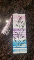 Handgemachtes Lesezeichen mit Blumenmuster, Aquarellstil