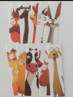 Lot de 10 marque-pages animaux illustrés état neuf
