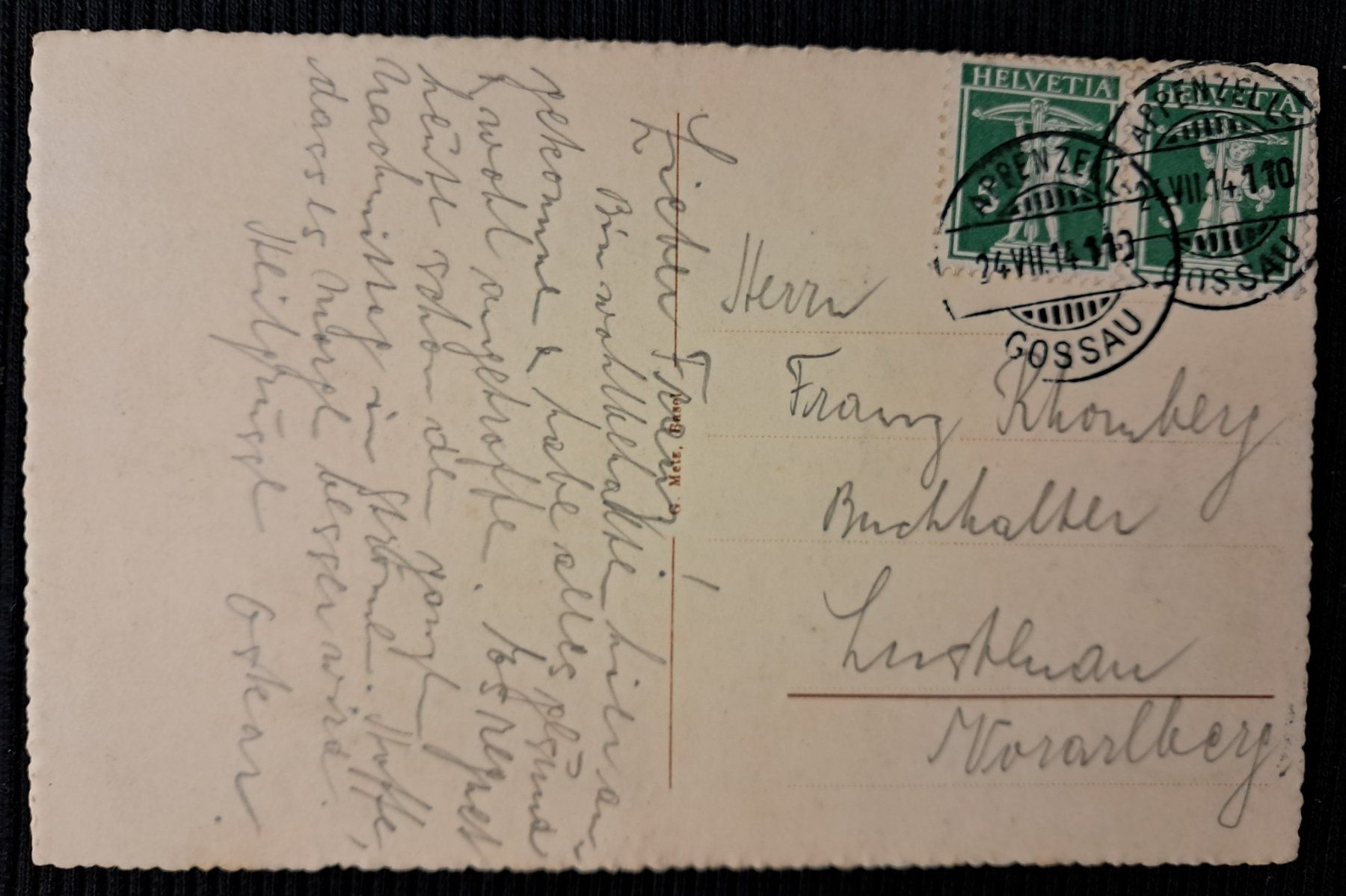 Cartoline postali: GONTEN 1914 – Usato da Ponto Valentino venduto da giorgia06 1