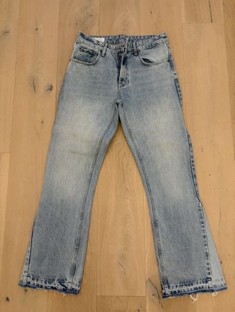 Zara Flared Jeans, Light Wash Denim, Stylish!