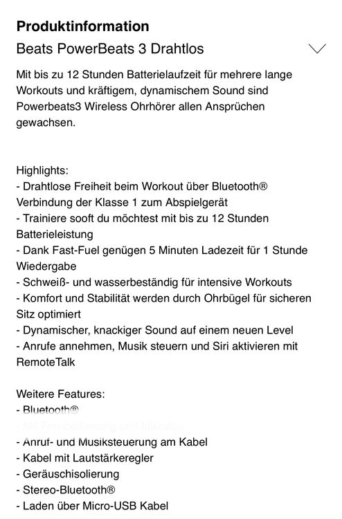 Beats Cuffie: BEATS Powebeats Dr.Dre IN-Ear Ohrhörer Wireless Kabellos 12h – Usato da Zollikerberg venduto da alessia019 2