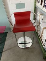 Barhocker 2 Stk., rot und schwarz, drehbar, höhenverstellbar