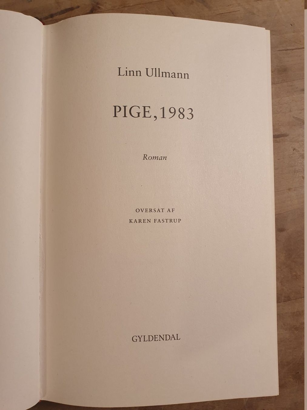 Libri: Pige, 1983 Linn Ullmann Gyldendal – Usato da Zürich venduto da loosebone 2