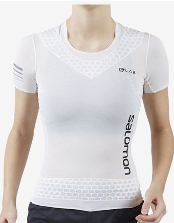 Brand NEW Salomon S/LAB Exo SS Womens Tee in White/Black M