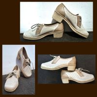 Sommerliche vintage Leder Halbschuhe von Sioux, Grösse 38.5,