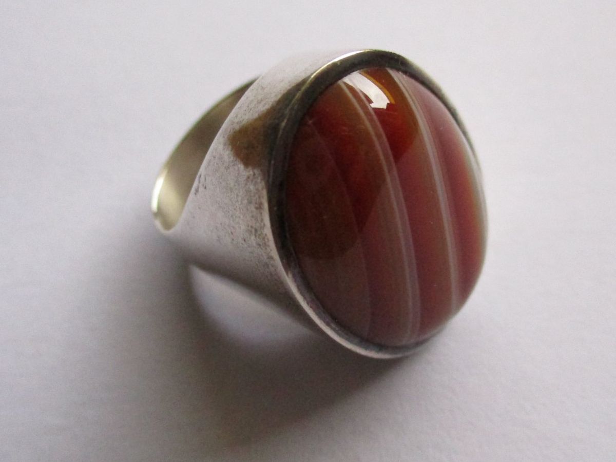 Anelli: Bague argent 925 et agate rayée Denmark – Usato da La Sarraz venduto da vic_v6kz