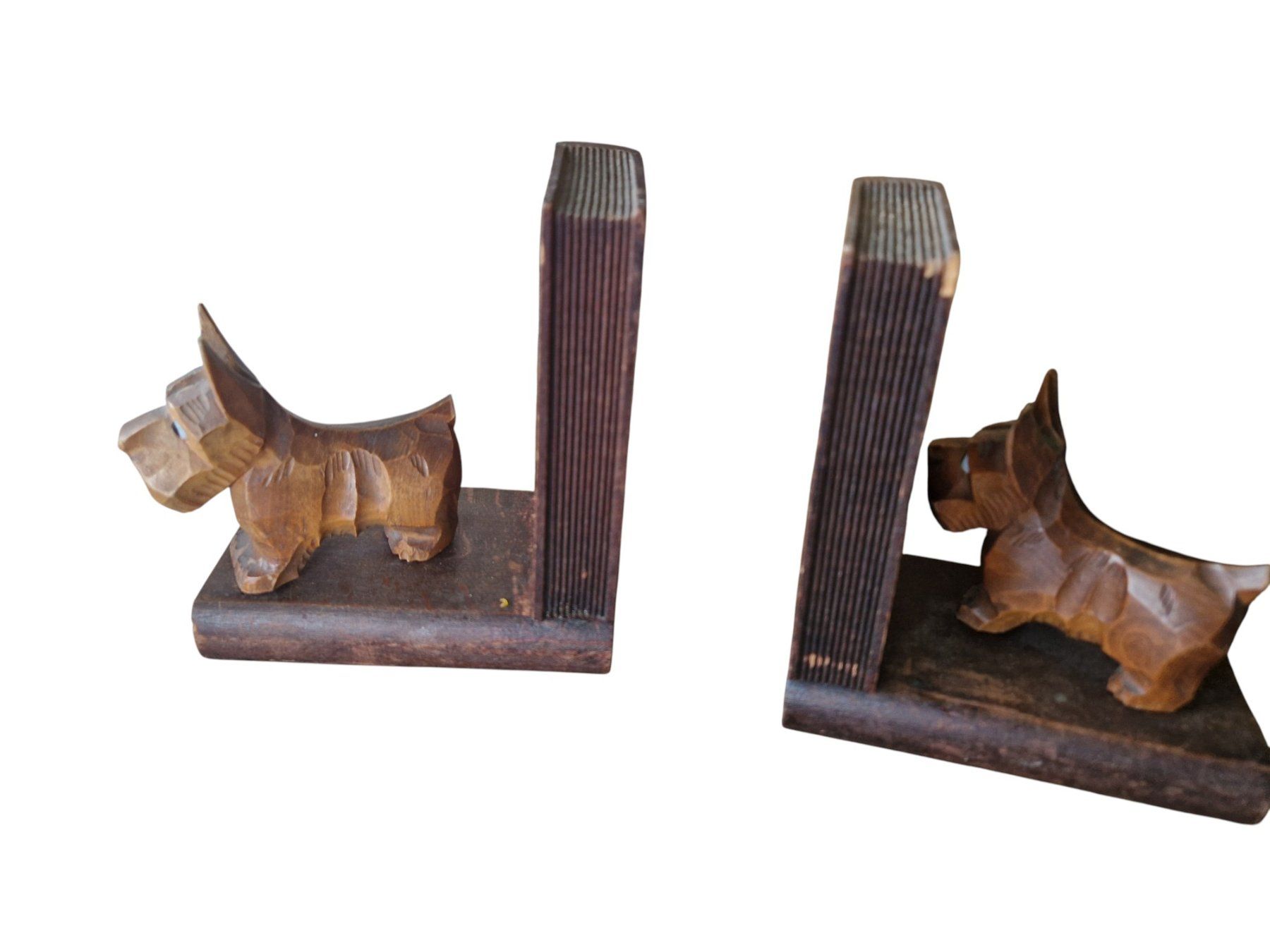 Altro in Decorazioni & Accessori: 2 Buchstützen geschnitzt Terrier – Usato da Mörschwil venduto da antiksalon 2