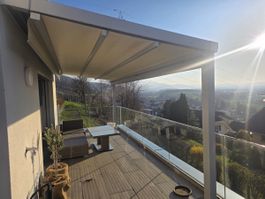 Terrassenueberdachung Aluminium Glas inkl. Markise neuwertig