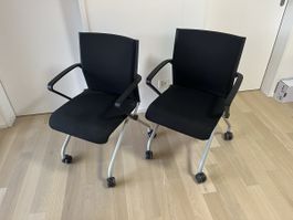 Steelcase Bürostühle 2er-Set, klappbar, auf Rollen