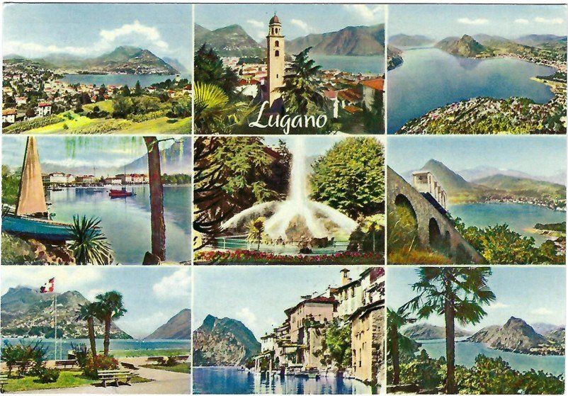 Ansichtskarten: Alte Ansichtskarte Lugano, verschiedene Ansichten – Gebraucht aus Rheinfelden von wil_m7gh