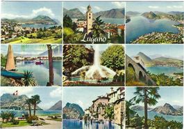 Alte Ansichtskarte Lugano, verschiedene Ansicht, Top Zustand