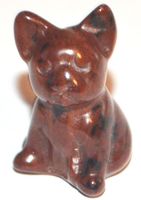Deko – Heilstein L-7197 – Bulldogge Hund – Mahagoni Obsidian