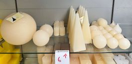 006 Posten Raureif Kerzen off white aus Liquidation