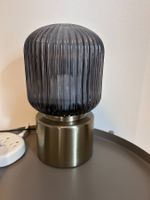 (2) Ikea SOLKLINT Table lamp, brass/clear glass grey, 28 cm