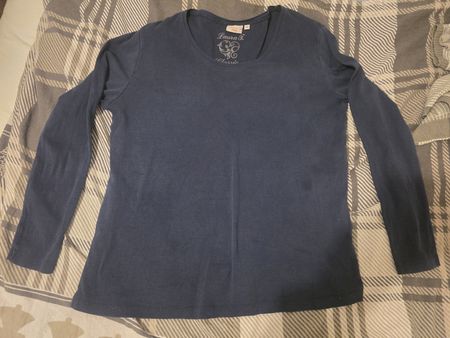 Laura K., Damen Langarmshirt, Gr. 46, Dunkelblau