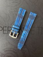 Uhrenarmband aus Krokoleder - Blau (20 mm)