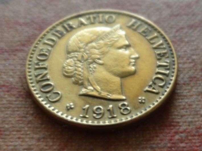 Alle Münzen: 10 Rp. 1918 jaune/gelb – Gebraucht aus Romanel-sur-Lausanne von Swift13