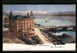 AK Zürich, Blick zum Hotel Bellevue