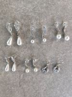 6 Ohrringe Perlen und Strass NEU