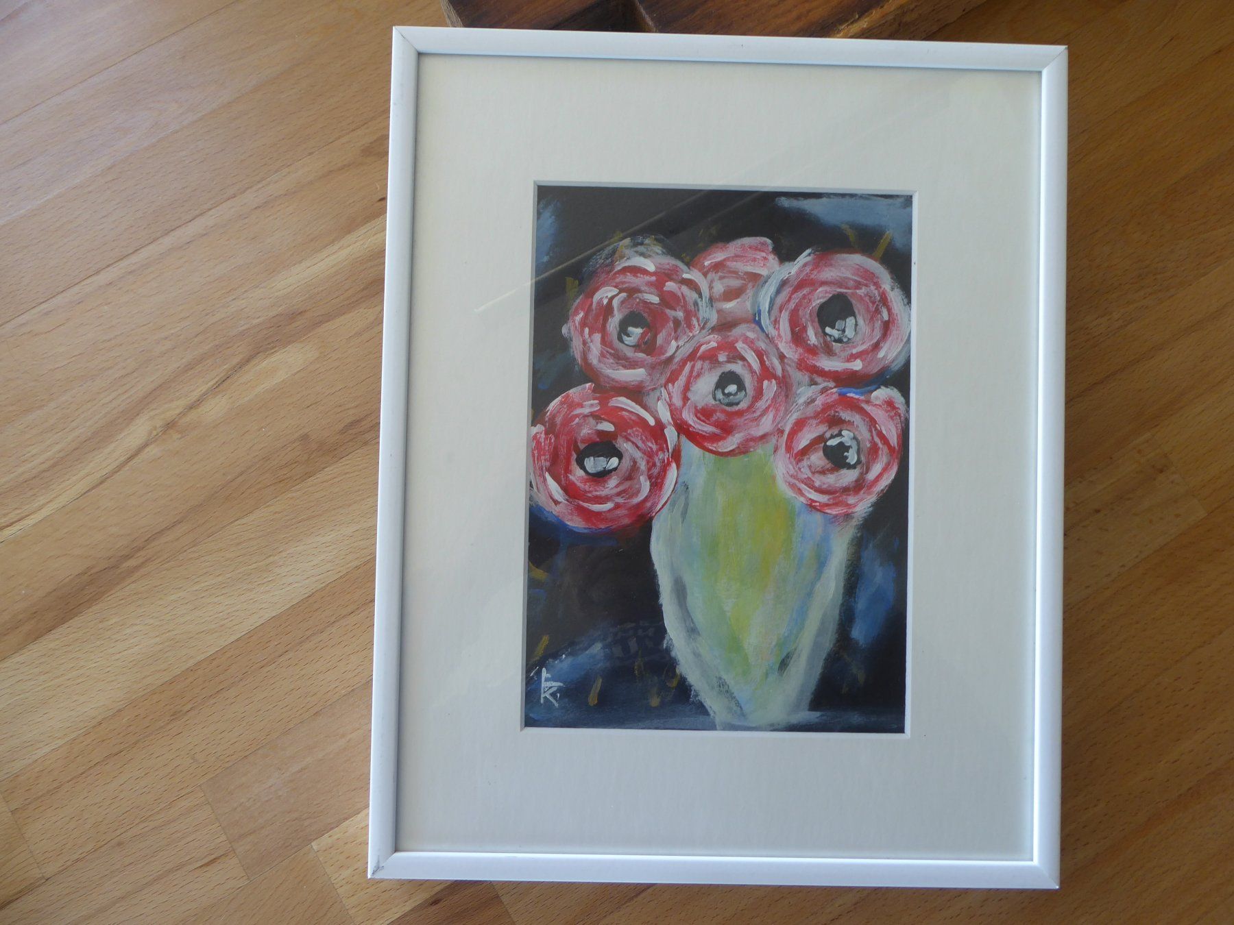 Dipinti: Modern Art, Vase mit Blumen, Original – Nuovo (secondo la descrizione) da Uzwil venduto da kulu53