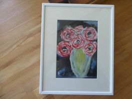 Modern Art, Vase mit Blumen, Original