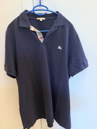 Burberry Brit Polo Shirt Navy Blue Cotton Size XL