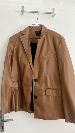 Kunstleder Blazer Bershka braun
