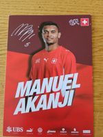 Carte signée Manuel Akanji, Schweiz Nati, football Suisse