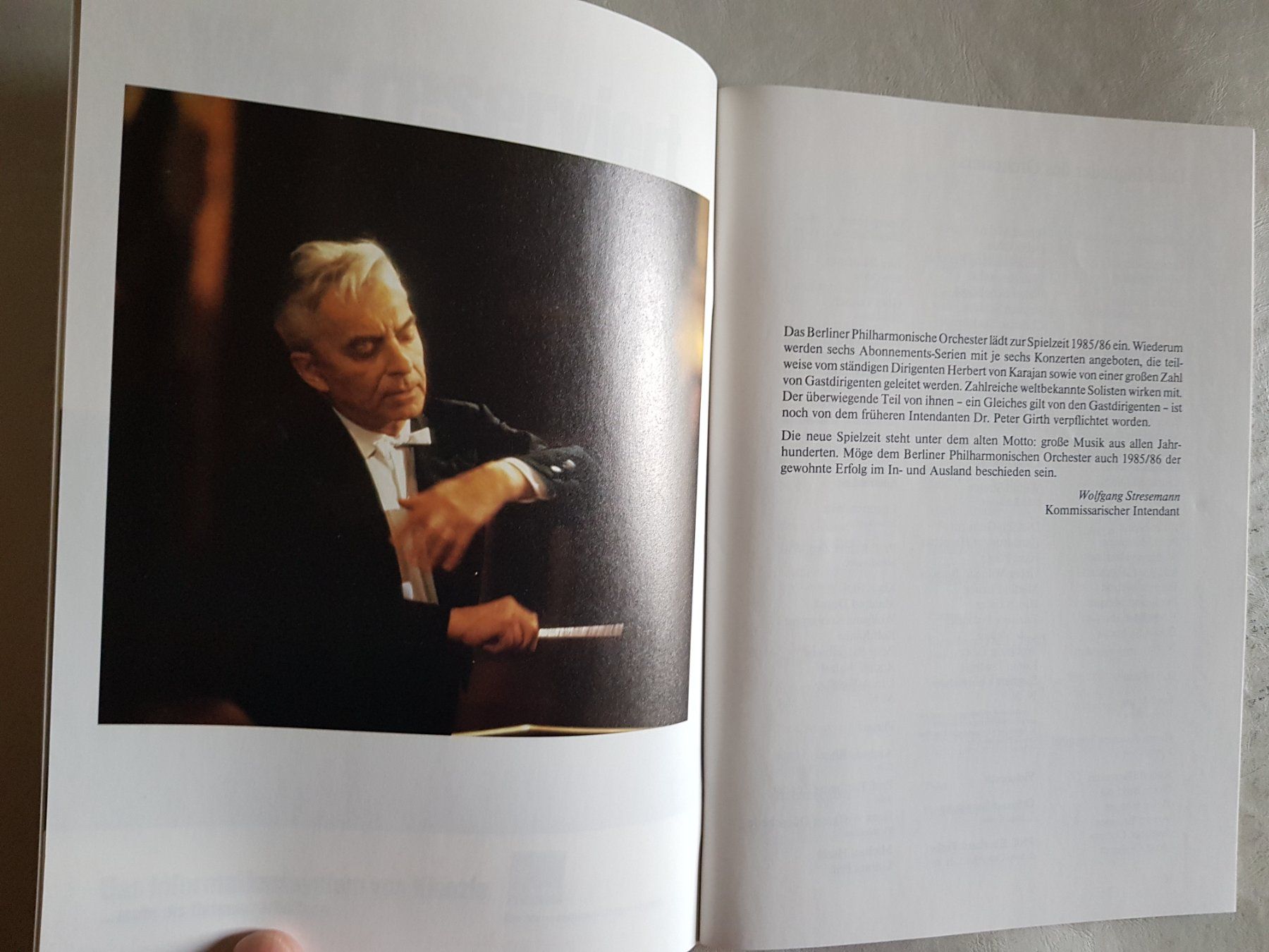 Libri: Programm Berliner Philharmonisches Orchester 1985/1986 – Usato da Walterswil BE venduto da Lonitti 1