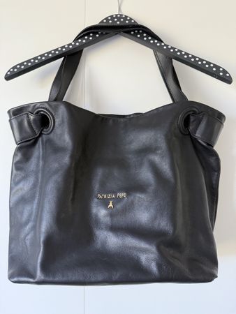 Patrizia Pepe Shopping Bag - black, Leder, wie neu