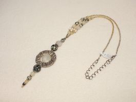 Halskette Dalmatiner Jaspis/ gelbe Jade