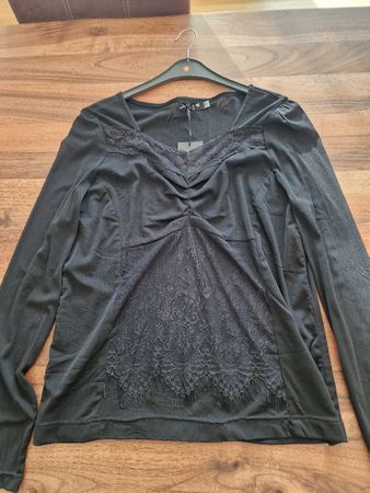 Elegantes Damen Langarmshirt Spitze neu Gr. XL 42/44