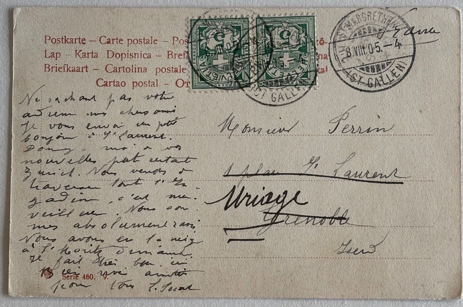 Ansichtskarten: Dampfschiff, Schiff, 1905 – Gebraucht aus Frauenfeld von Merk52 1