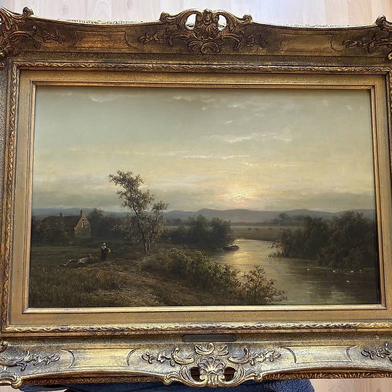 Gemälde: J.J. Destrée "Flusslandschaft " – Gebraucht aus Zürich von kar_y5sv