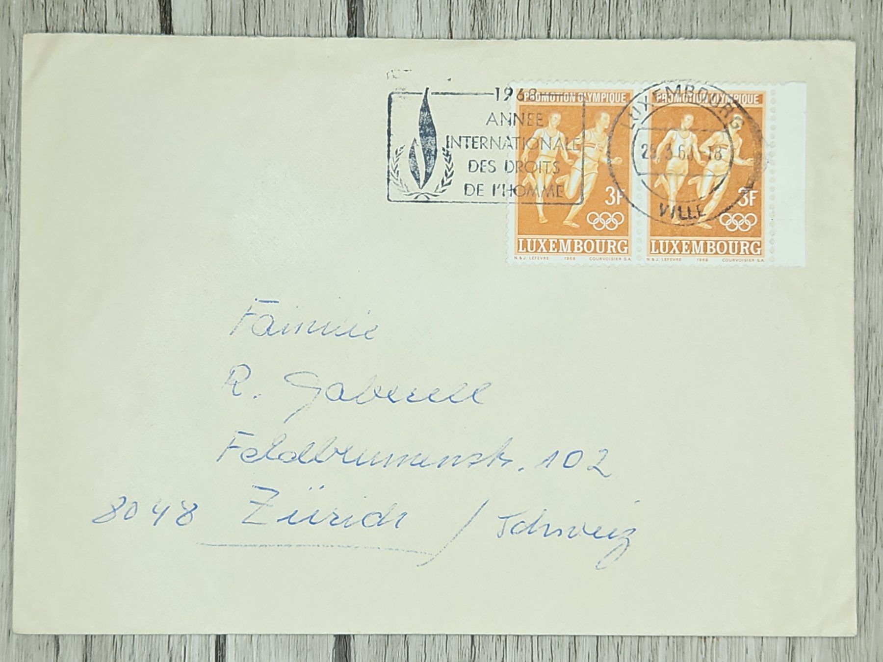 Tutti i francobolli: CL14 Enveloppe + Timbre Luxembourg 1968 – Usato da Cousset venduto da Patrick_Collections