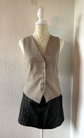 Zara Tan vest with adjustable belt