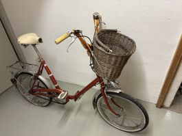 Klappvelo rot mit Korb und Gepäckträger gebrauchter Zustand