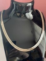 Einfaches Silbercollier Silberkette flach-gepanzert