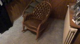 ORIGINAL Vintage Schaukelstuhl / Sessel mit Knopfheftung