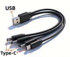 4-in-1 USB zu Type-C Ladekabel