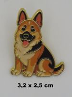 Ansteck Pin - SCHÄFERHUND - Emaille - Goldfarben - 3,2x2,5cm