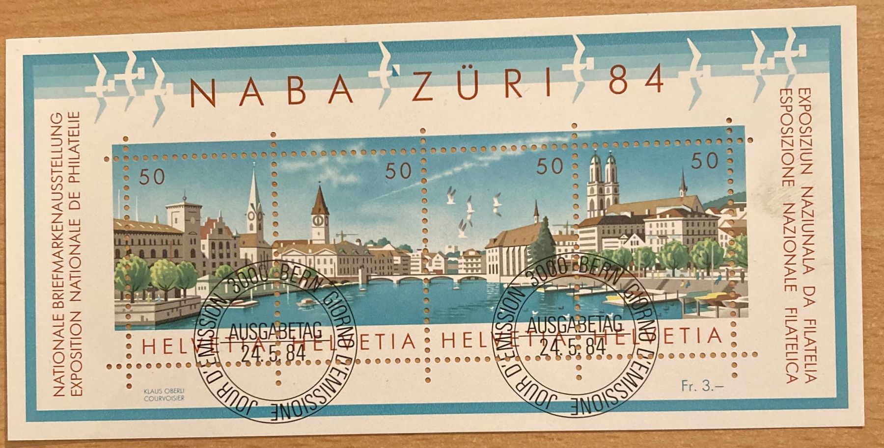 Alle Briefmarken: Block NABA 1984 – Gebraucht aus Hunzenschwil von zibu88