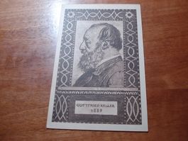 Bundesfeierkarte 1919, Gottfried Keller, Ganzsache, ungelau