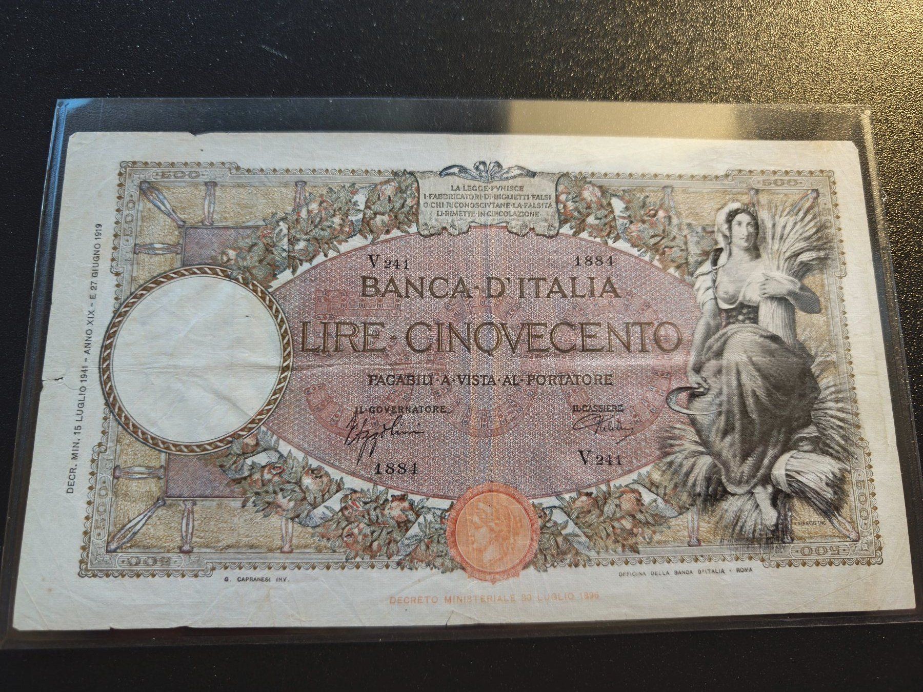 Banconote: Italia Banknote - 500 Lire – Usato da Mendrisio venduto da Dee-11